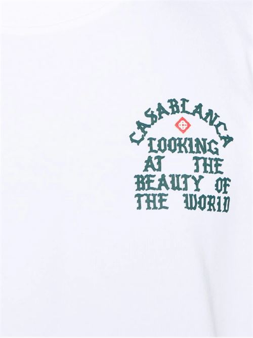 White t-shirt CASABLANCA | MS25JTS00103THE BEAUTY OF THE WORLD